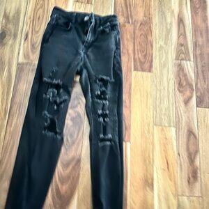 Black Distressed Women's Jeans